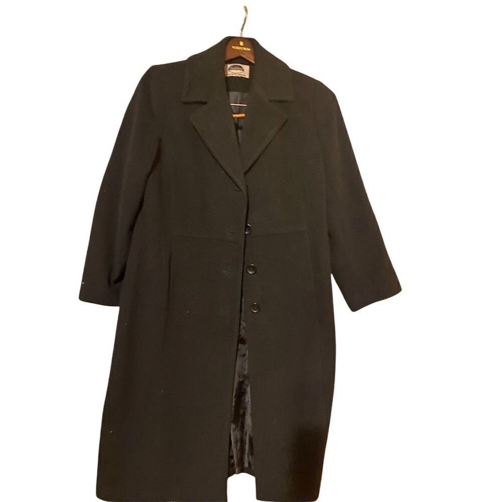 Mark Reed Women's Long Black Wool Blend Overcoat Size XL